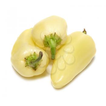 Yellow paprika isolated on the white background