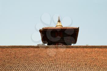 Temple's roof of old buddhistic city. Baktaphur, Nepal