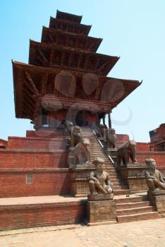 Temple of old buddhistic city. Baktaphur, Nepal