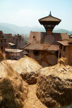 Roofs of old buddhistic city. Baktaphur, Nepal