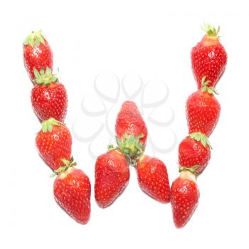 Strawberry health alphabet- letter W with white isolation