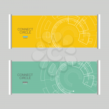 Abstract brochure template with technology round.