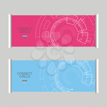 Abstract brochure template with technology round.