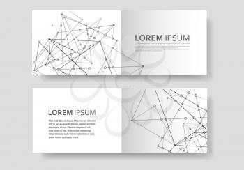 Abstract polygonal geometric shape with molecule structure style. Connect lines and dots cover brochure.