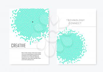 Brochure template with halftone design. Annual report, magazine, flyer in A4 size