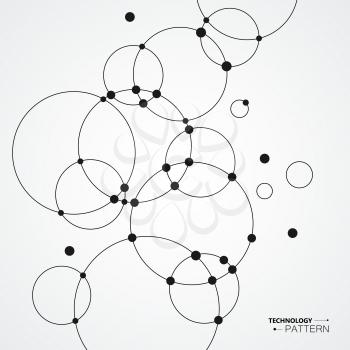 Vector background with overlapping circles and dots. Connect creative structure.