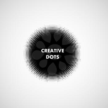 Vector circle halftone dots. Modern creative background.