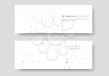 Minimalistic horizontal polygonal background with connected lines and dots.