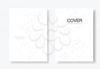 Modern vector templates for brochure cover in A4 size. Minimalistic polygonal background with connected lines and dots.