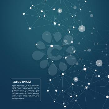 Graphic modern communication background with connection polygonal shapes.