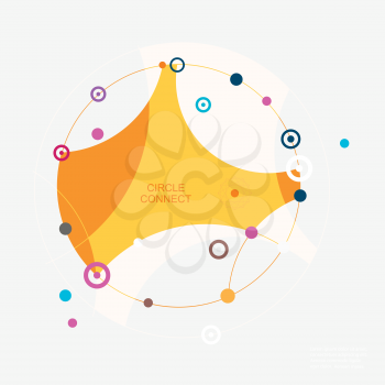 Vector technology concept with abstract color form, lines and dots.