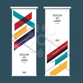 Roll up design template with abstract line.