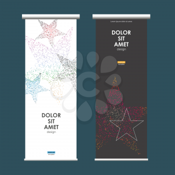 Vector business roll up design with star symbol.