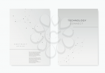 Set vector brochures template with connect design. Abstract technology pattern, compound dots and lines background.
