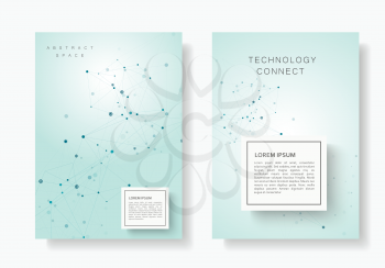 Abstract connect background with connected lines and dots. Modern vector templates brochure.