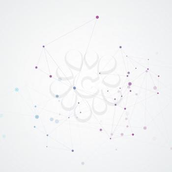 Abstract connection background with molecule structure. Science and network vector illustration.