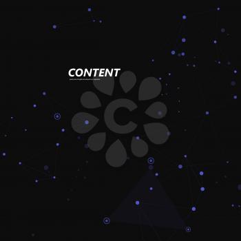 Creative polygonal dark background with connecting dots and lines.