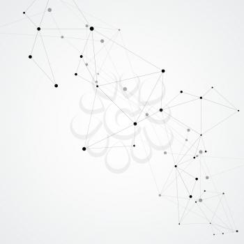 Geometric abstract vector illustration. Technology background with connected line and dots.