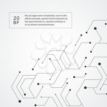 Hexagonal technology pattern. Molecular connect composition.