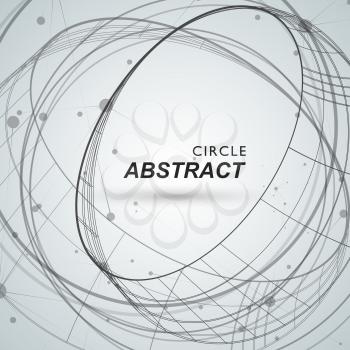 Abstract circle shapes with line and dots.