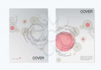 Business vector set. Brochure template cover design with abstract twirl circle design.