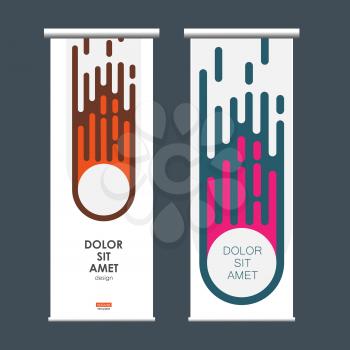 Abstract comet on vertical banners.
