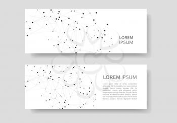 Vector business cards cover design. Templates with geometric polygonal connection for business covers, banners, advertising.