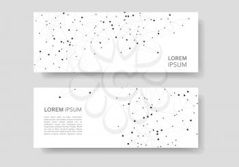 Vector business cards cover design. Templates with geometric polygonal connection for business covers, banners, advertising.