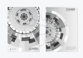Brochure with abstract round structure. Technology design.