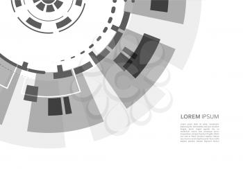 Brochure with abstract round background. Technology and industry design.