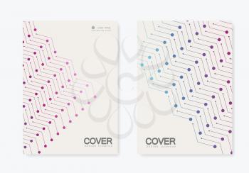 Brochure cover vector pattern. Repeating geometric tiles with dotted and line.