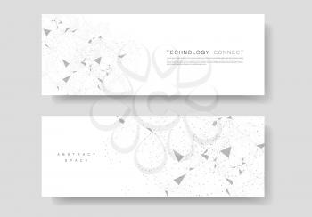 Science, technology and medicine templates background with connected triangles dots and lines.