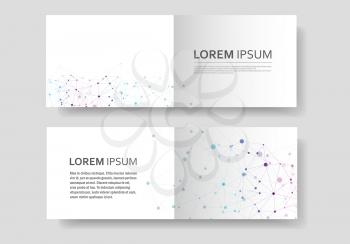 Abstract polygonal geometric shape with molecule structure style. Vector brochure design.