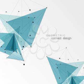 Geometric Triangle Vector Background. Triangles Connect Pattern for Business Presentations, Annual Report and Start Up Ideas.