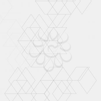 Abstract Black Line Pattern Hexagon. Creative Minimalistic Design.