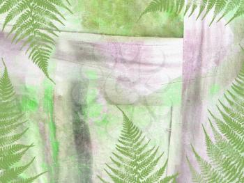 Tropical jungle floral grunge pattern. Canvas. Shabby abstract tropical background with exotic plants and trees.