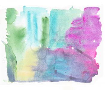Abstract watercolor art hand paint. Soft colored abstract background for design. Grunge painting background, colorful illustration. Watercolor texture. Gouache stains, blots, spots.