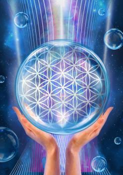 Flower of life. Sacred geometry. Lotus flower. Pattern of Creation, represents the concentration of energy potential.