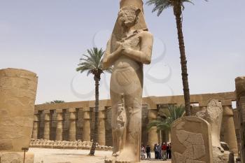 Giza Museum Complex, Egypt - 27 August 2017: Statues of other Egypt. With the temple monuments megaliths