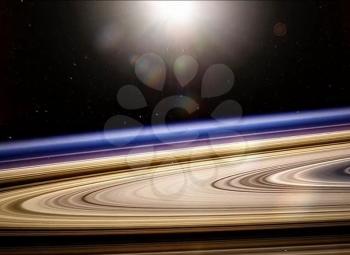 Rings of Saturn. Planets of the solar system. Illustration.