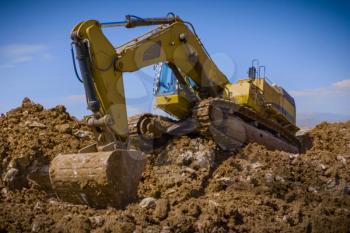 Construction of the pipeline. Site construction. Construction machinery