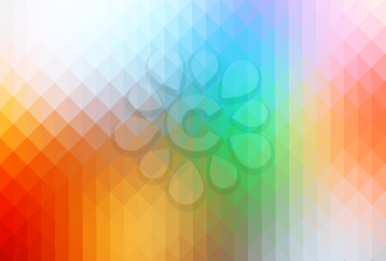 Rainbow colors abstract geometric background with rows of triangles  