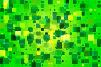 Bright yellow green vector abstract glowing background with random sizes rounded tiles 