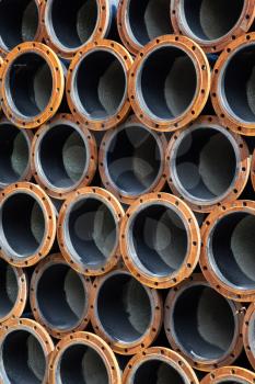 Stacked steel pipe industrial texture background vertical