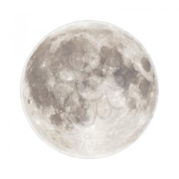 Full moon isolated on white background. Alone concept.