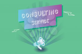Conceptual hand writing showing Consulting Service. Business photo showcasing Experts that offers knowledge to a third party for a fee.