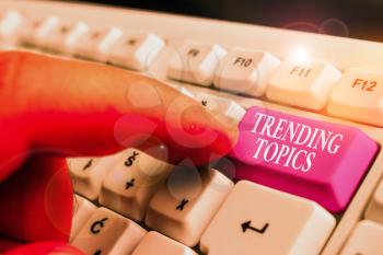 Handwriting text writing Trending Topics. Conceptual photo subject that experiences surge in popularity on social media
