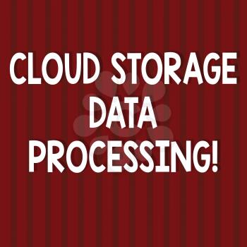 Text sign showing Cloud Storage Data Processing. Conceptual photo Modern online technology file analysisagement Seamless Vertical Straight Lines Two Tone Stripes in Blank Square photo