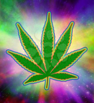 Marijuana Psychedelic Green Leaf