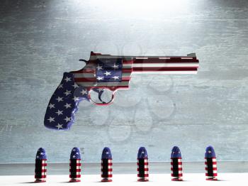 USA Gun  and Bullets
